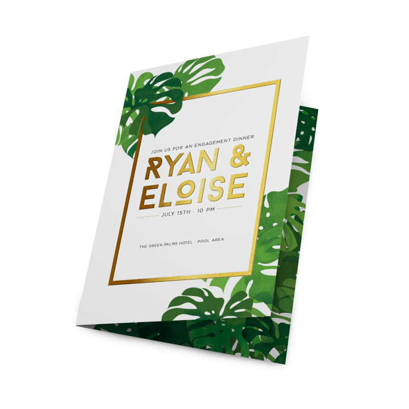 Metallic Foil Greeting Cards - Matte Lamination + Gold / Silver Foil - product view 1