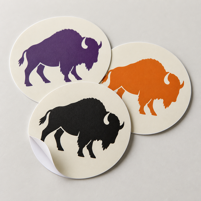 Custom Circle Stickers with custom sample artwork