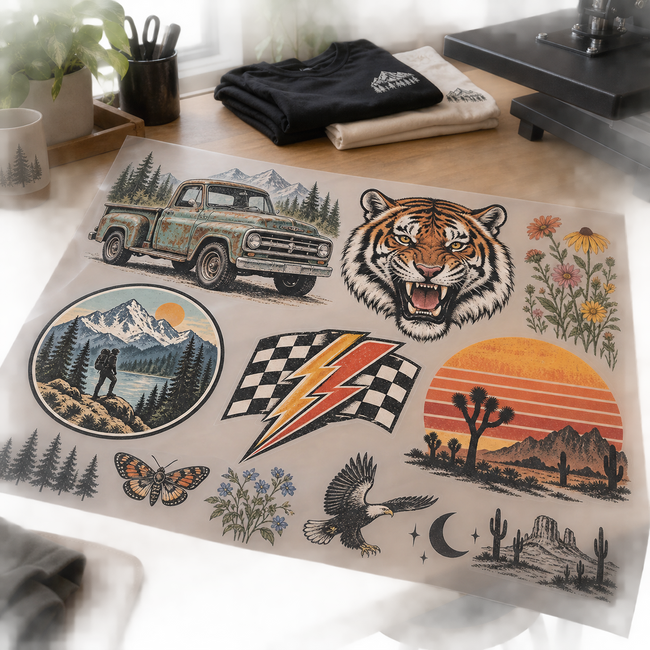 Upload Your DTF Gang Sheet with custom sample artwork