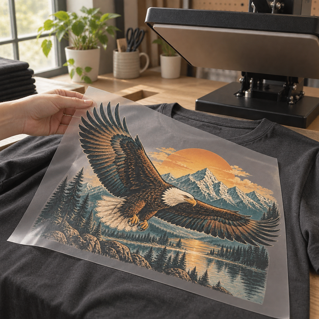 Custom DTF Transfer by Size with custom sample artwork