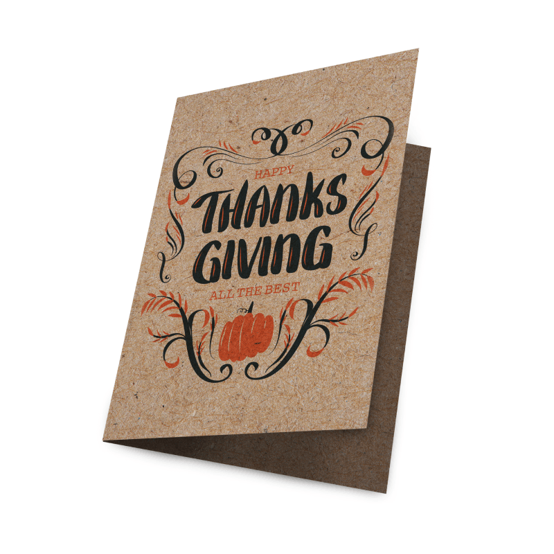 Kraft Greeting Card - 18pt Kraft Board - product view 1