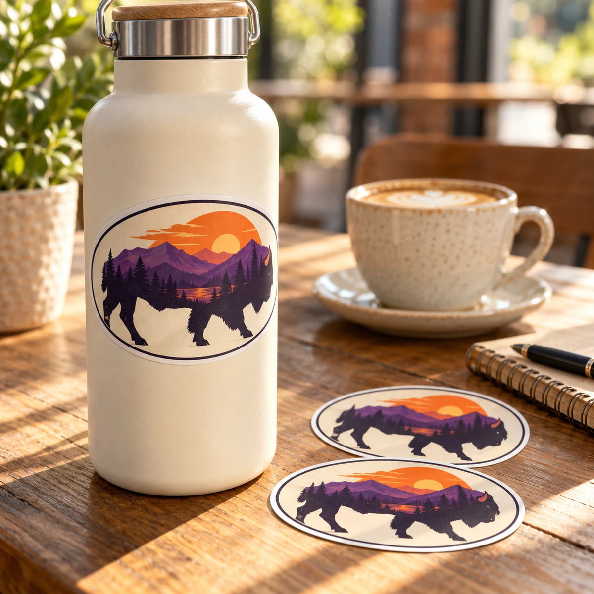 Custom Oval Stickers shown in everyday use - Big Chiefin Prints