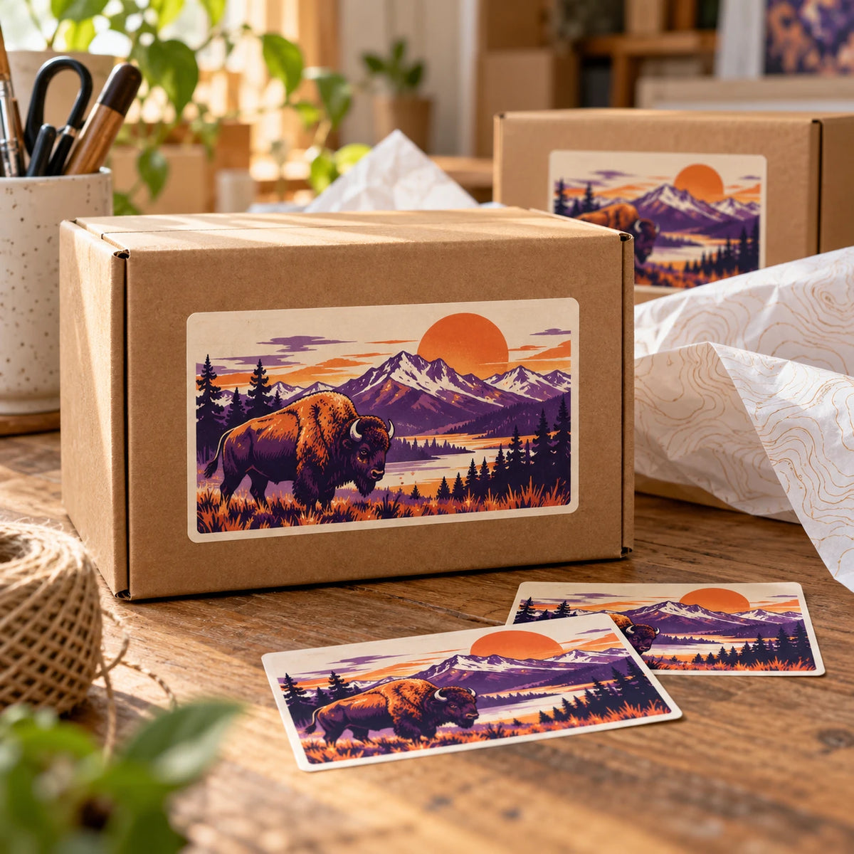 Custom Rectangle Stickers shown in everyday use - Big Chiefin Prints